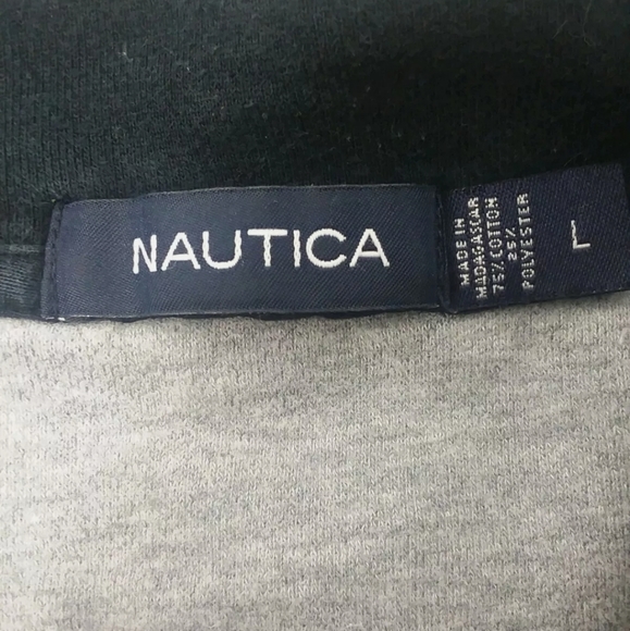 Men's Nautica Dark Navy/Black 1/4 Zip Up Pullover - Picture 7 of 7